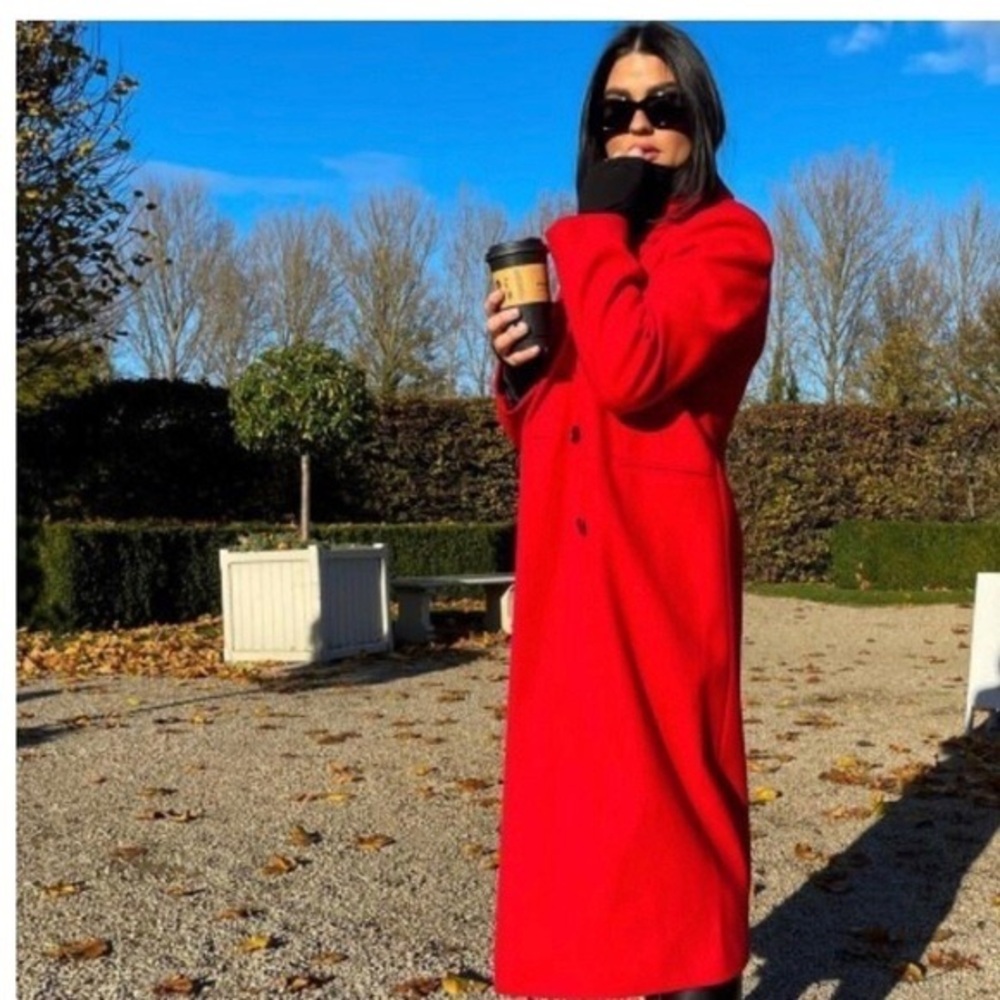 ONLY Between-Seasons Coat 'Carrie Mel' in Coral Red